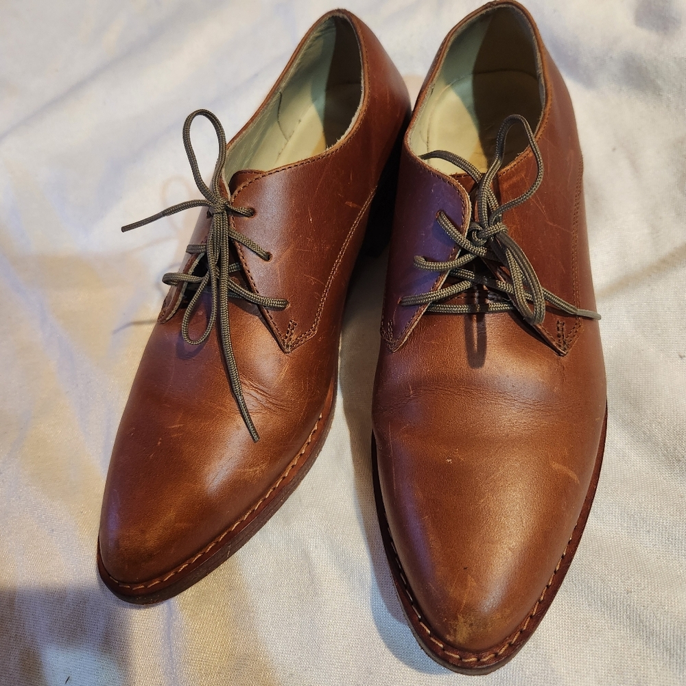 Nisolo Leather Oxford Shoes Womens Size 6 Brown Lace Up